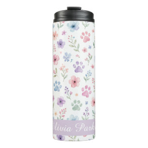 Custom Name Cat & Dog Pet Lovers Gift Thermal Tumbler