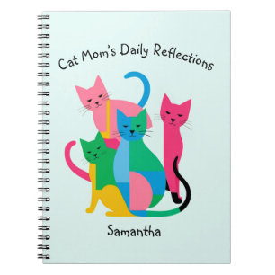 Custom Name Cat Mum's Reflections Notebook