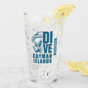 Custom Name Cayman Islands Diving Glass