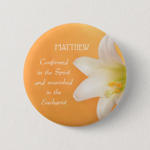 Custom Name, Celebrating RCIA Congratulations Lily 6 Cm Round Badge