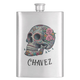 Custom Name Celebration of Life and Death Hip Flask