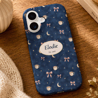 Custom Name Celestial Cottagecore Moon Reader Gift iPhone 16 Case