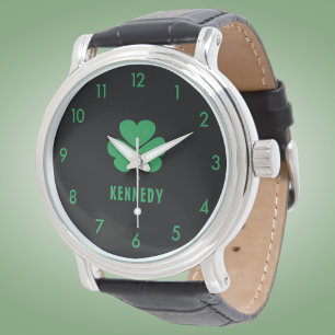 Custom Name Celtic Ireland Shamrock Irish Classic Watch