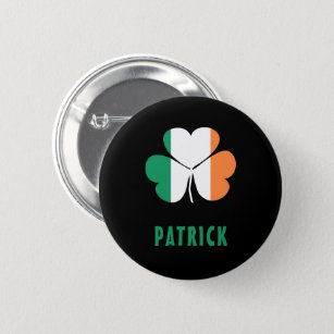 Custom Name Celtic Ireland Shamrock Irish Flag 6 Cm Round Badge