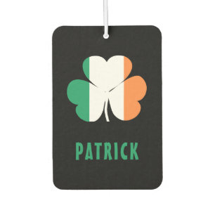 Custom Name Celtic Ireland Shamrock Irish Flag Car Air Freshener