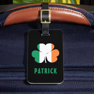 Custom Name Celtic Ireland Shamrock Irish Flag Luggage Tag