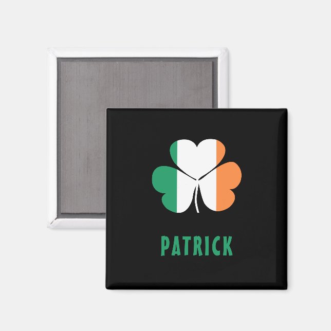 Custom Name Celtic Ireland Shamrock Irish Flag Magnet (Front/Back)