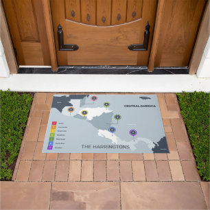 Custom Name Central America Map Doormat
