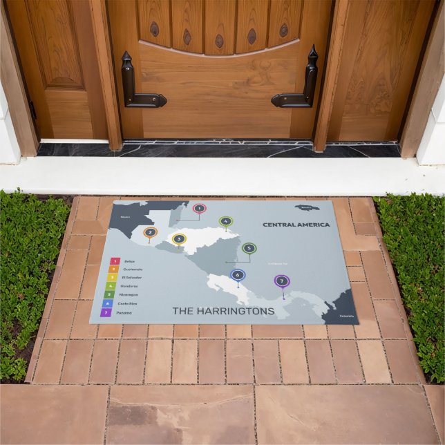 Custom Name Central America Map Doormat (Outdoor)