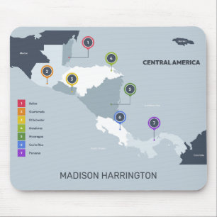 Custom Name Central America Map Mouse Mat