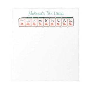 Custom Name Characters Tiles Elegant Mahjong Notepad