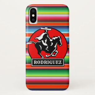 Custom NAME Charro Horse Spanish Mexican Serape iPhone X Case