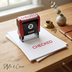 Custom Name Checked Mark Self Ink Stamp Tool