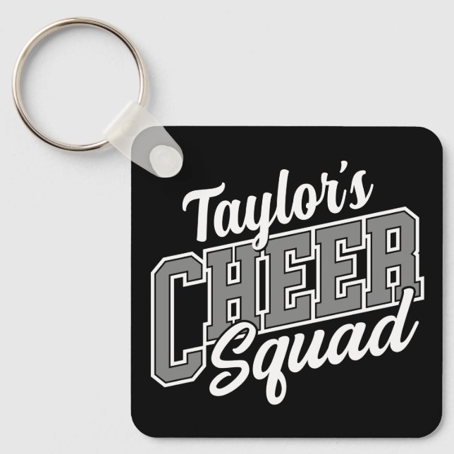 Custom NAME Cheerleader School Varsity Cheer Squad Key Ring (Front)