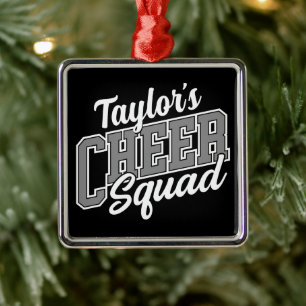 Custom NAME Cheerleader School Varsity Cheer Squad Metal Tree Decoration