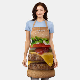 Custom Name Cheeseburger Apron