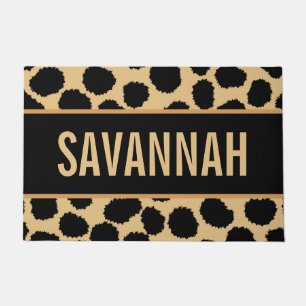 Custom Name Cheetah Animal Print Pattern Classic Doormat