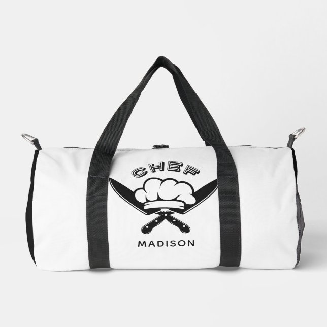 Custom name Chef Logo Duffle Bag (Front)