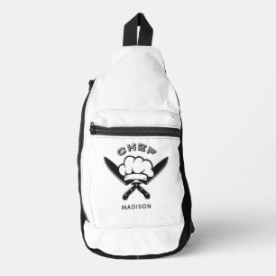 Custom name Chef Logo Sling Bag