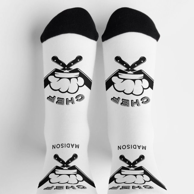 Custom name Chef Logo Socks (Top)