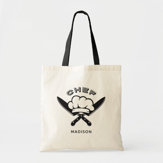 Custom name Chef Logo tote bags (Front)