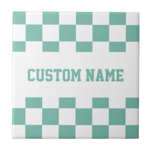 Custom Name Chequerboard Pattern Tile