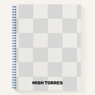 Custom Name Chequered Spiral Notebook