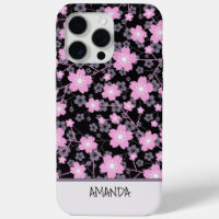 Custom Name Cherry Blossom pink floral pattern