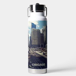 Custom Name Chicago USA Water Bottle