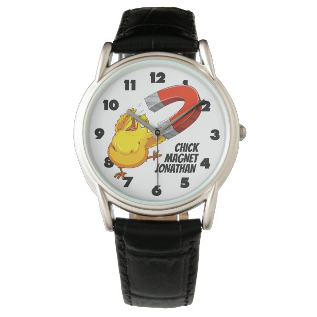 Custom name Chick Magnet Watch (Front)