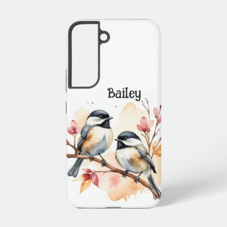 Custom Name Chickadee Wildlife Nature Animal Art Samsung Galaxy Case