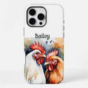 Custom Name Chickens Farm Nature Animal Art iPhone 16 Pro Max Case
