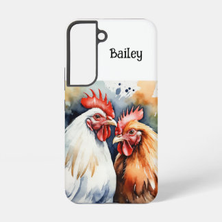 Custom Name Chickens Farm Nature Animal Art Samsung Galaxy Case