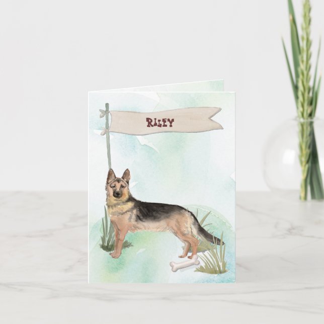 Custom Name Chocolate Lab Pet Dog Note Card (Front)