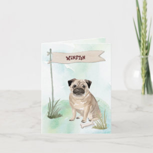 Custom Name Chocolate Lab Pet Dog Note Card