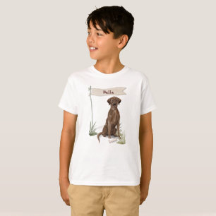 Custom Name Chocolate Lab Pet Dog T-Shirt