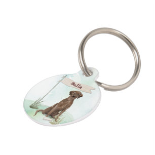 Custom Name Chocolate Lab Pet Dog Tag