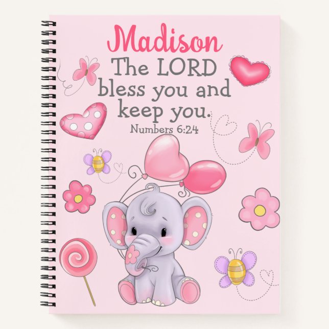 Custom Name Christian Blessing Scripture Notebook (Front)