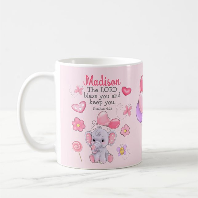 Custom Name Christian Scripture Blessing Cute Mug  (Left)