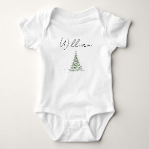 Custom Name Christmas Baby Romper 1st Xmas William Bodysuit