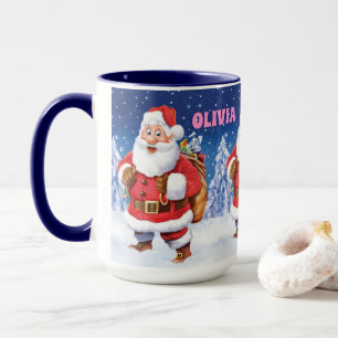 Custom name Christmas coffee mug,Jolly Santas. Mug