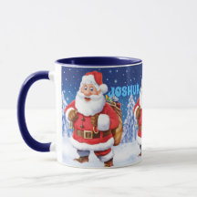 Custom name Christmas coffee mug,Jolly Santas. Mug
