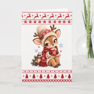 Custom Name Christmas Deer Card