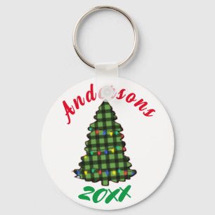 Custom Name Christmas Keychain   Christmas Tree