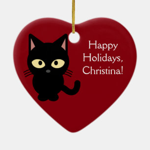 Custom Name Christmas Kitten Ornament