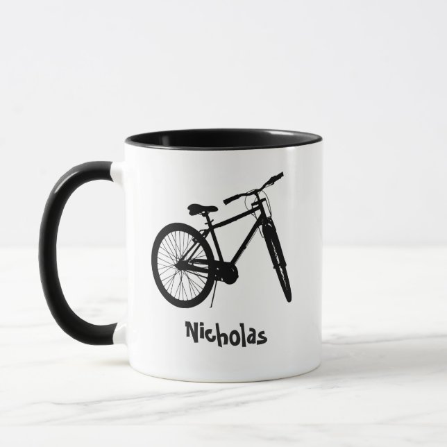 Custom Name Christmas Mountain Biking Quote Mug (Left)