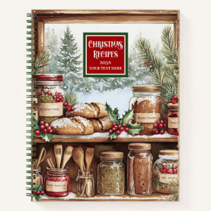 Custom Name Christmas Recipe Notebook For Gift