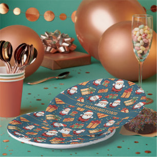 Custom Name Christmas Santa Paper Plate