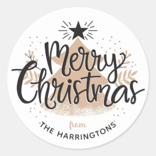 Custom name Christmas stickers