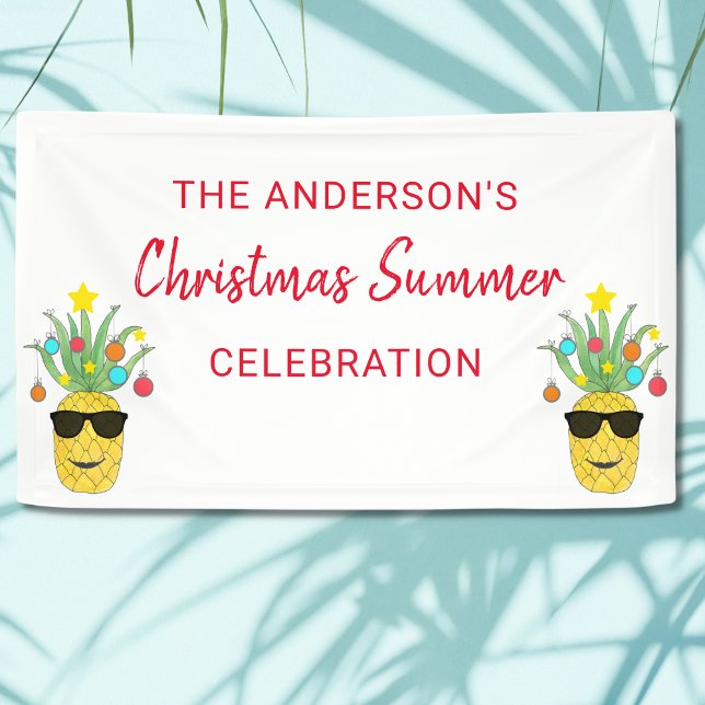 Custom Name Christmas Summer Celebration Banner (Creator Uploaded)